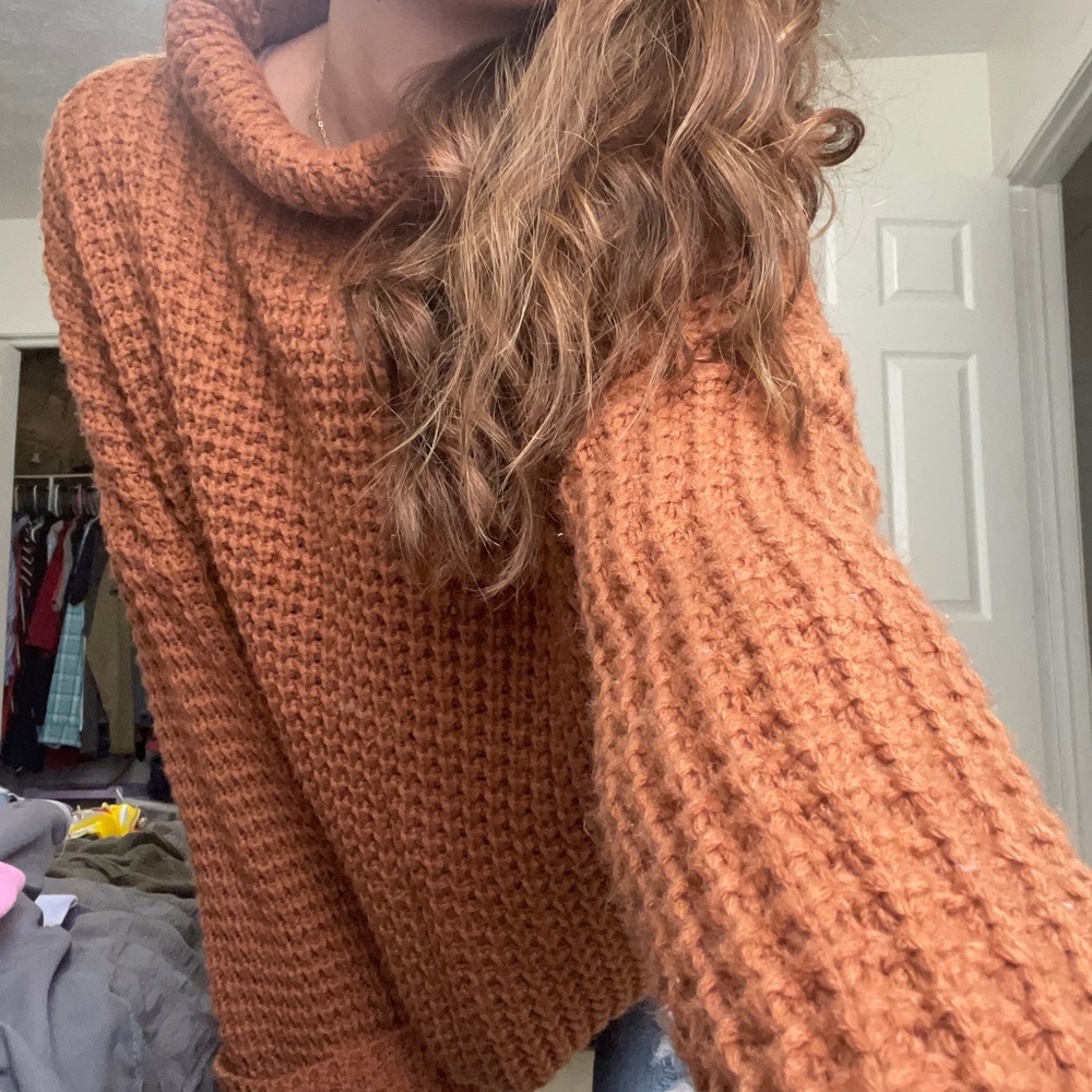 burnt orange knit sweater